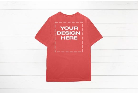Bright Salmon Comfort Colors Mockup Back for Graphics and T-Shirts