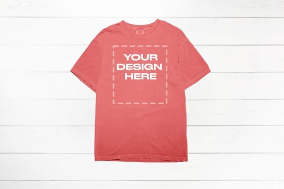 Bright Salmon Mockup for T-Shirts Graphics