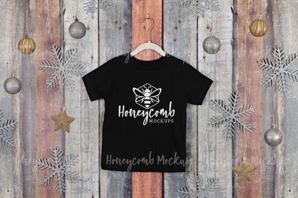 Christmas Black 3001T Mockup: Graphics for T-Shirts