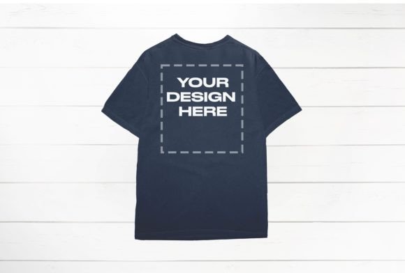 Denim Comfort Colors Mockup Back 1717 Graphics for T-Shirts