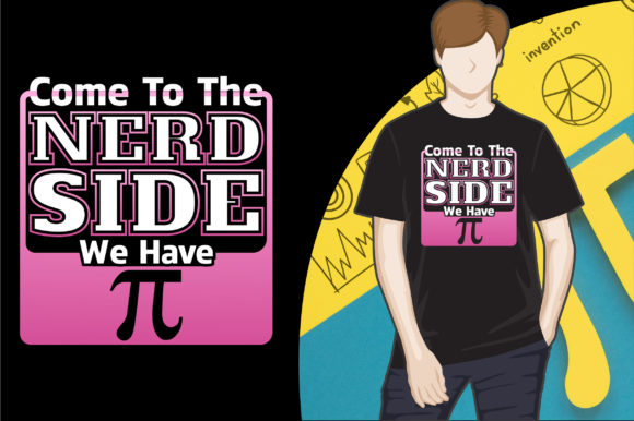Nerd Side Pi Day Graphics for T-Shirt Designs