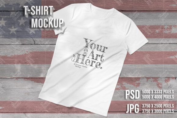 Reviewing the 4th of July Mockup Unisex White T-shirt