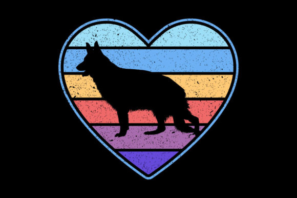 Valentine’s German Shepherd Graphics & Print Templates