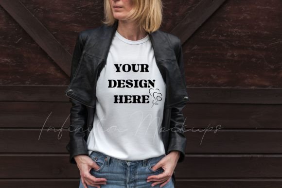 White Tshirt Bella Canvas 3001 Mockup for Graphics & T-Shirts